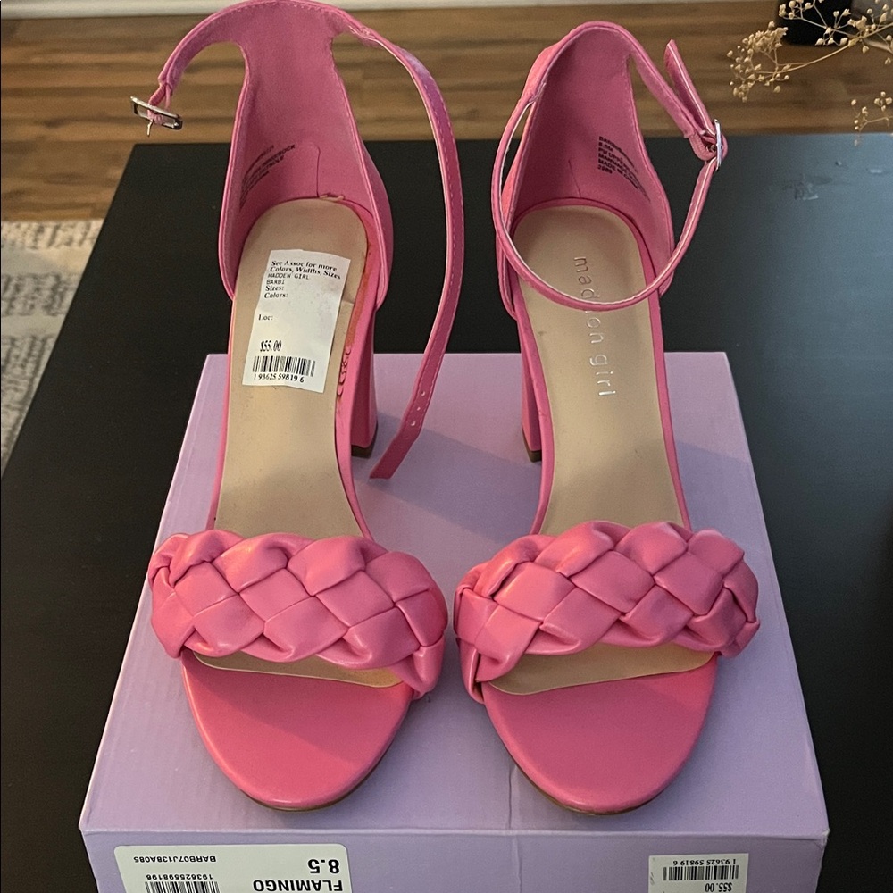 Madden Girl Fuchsia Braided Strap Heels